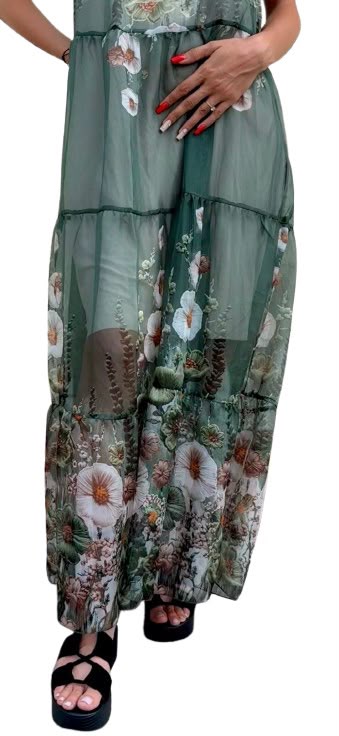 Rochie Aethelia - Floral Green