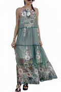 Rochie Aethelia - Floral Green